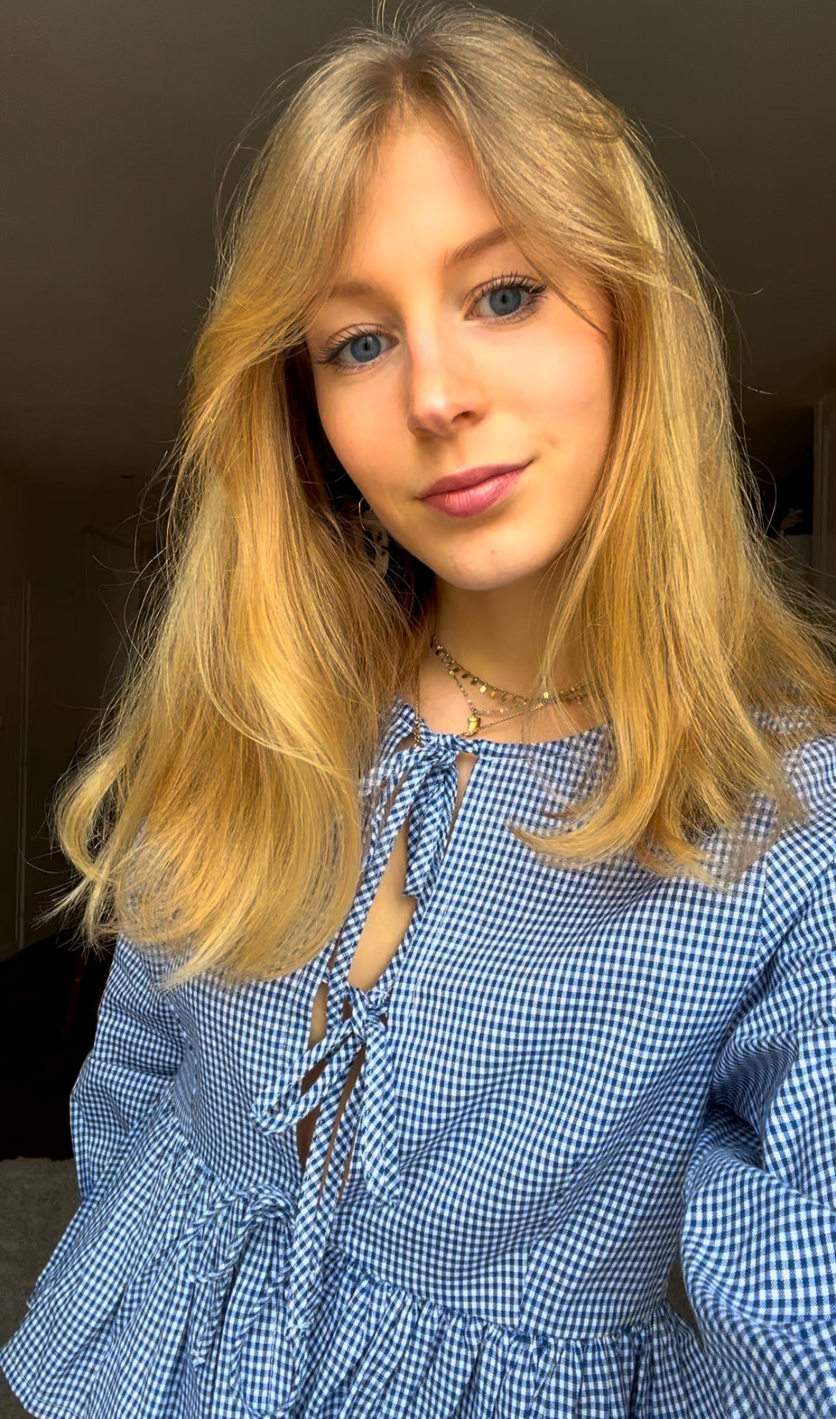 Blouse LUMINEUSE - Vichy bleu marine