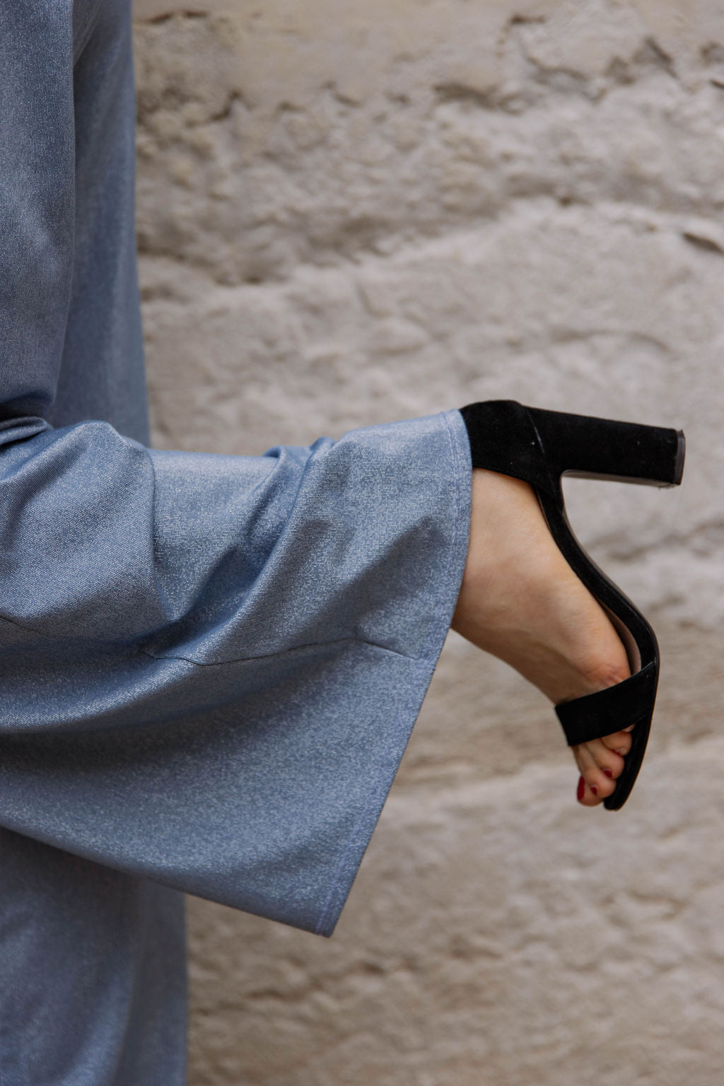 Pantalon PÉTILLANTE - Bleu parsemé de fines paillettes