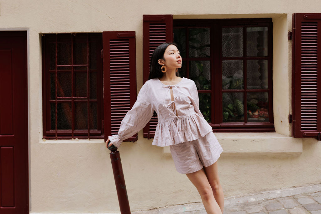 Blouse LUMINEUSE - Vichy sable