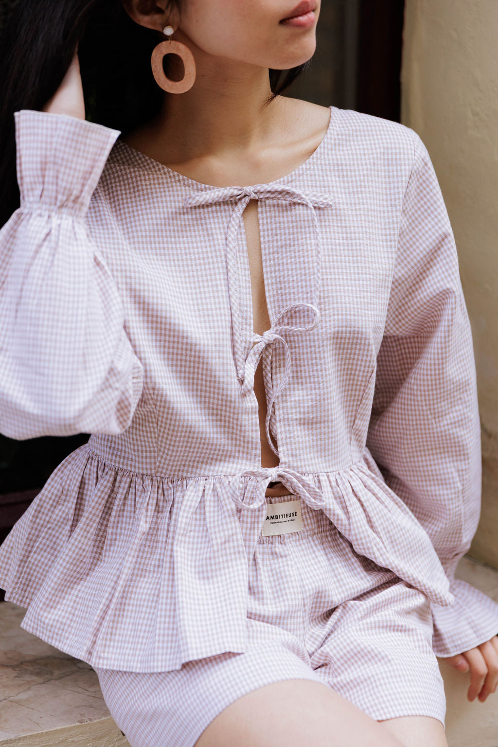 Blouse LUMINEUSE - Vichy sable
