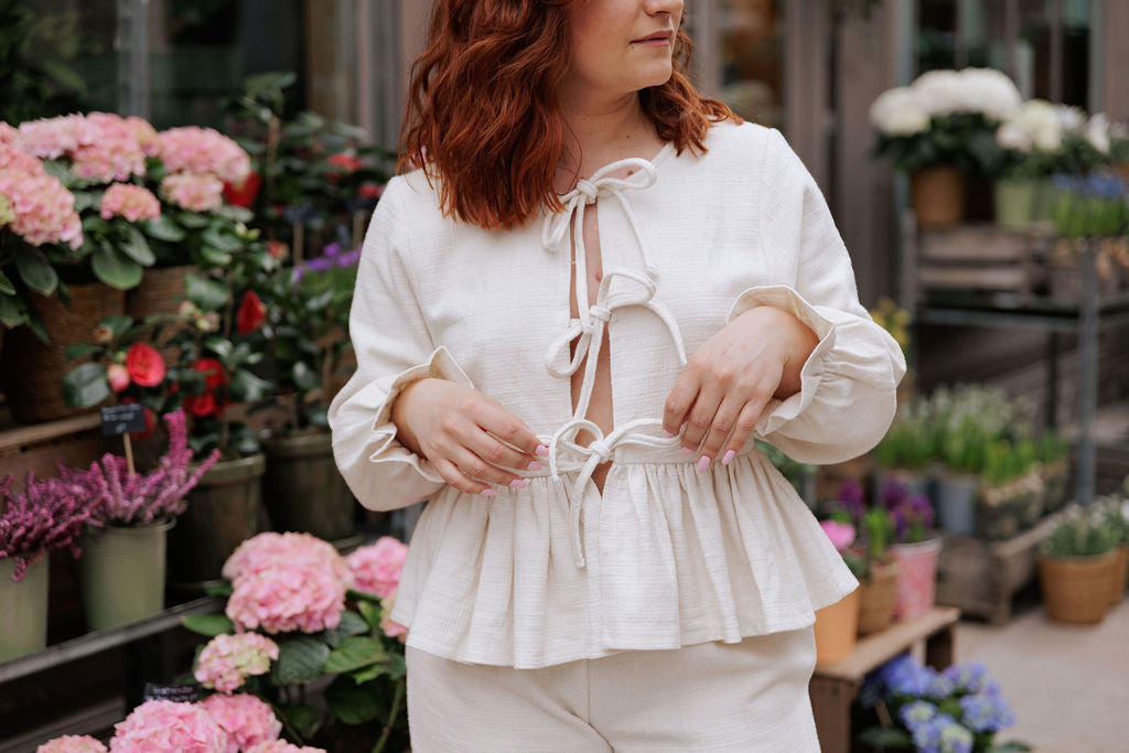 Blouse LUMINEUSE - Jacquard blanc cassé