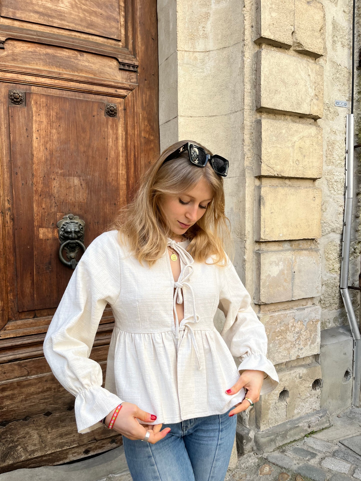 Blouse LUMINEUSE - Jacquard blanc cassé