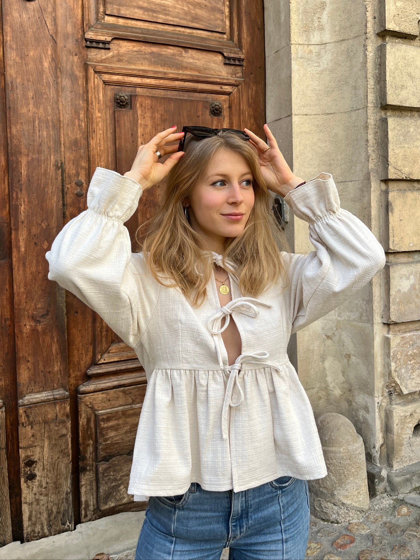 Blouse LUMINEUSE - Jacquard blanc cassé
