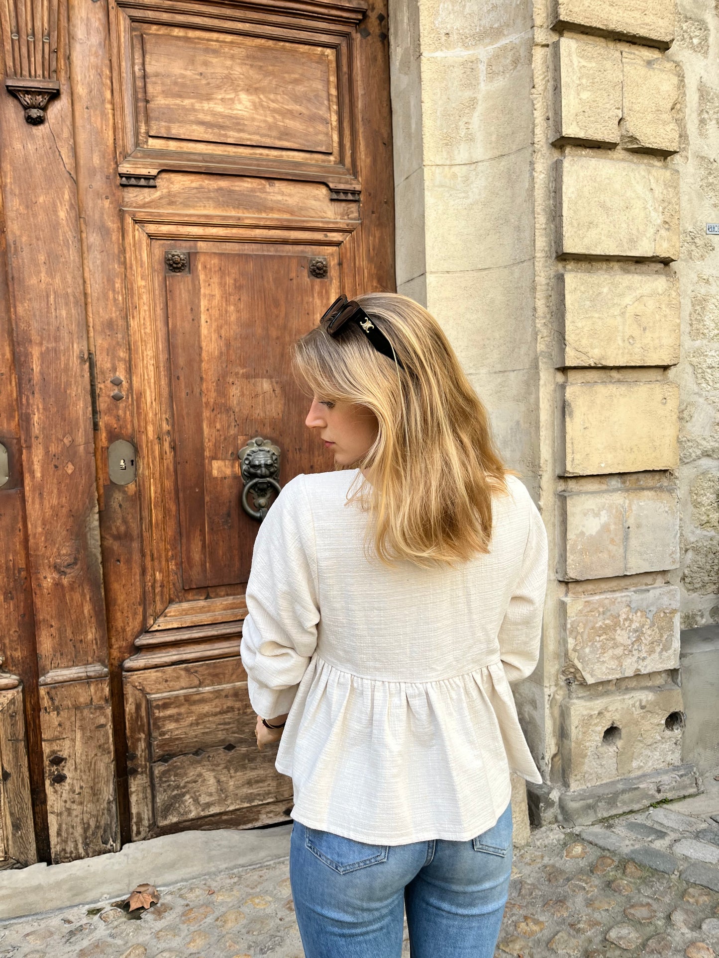Blouse LUMINEUSE - Jacquard blanc cassé