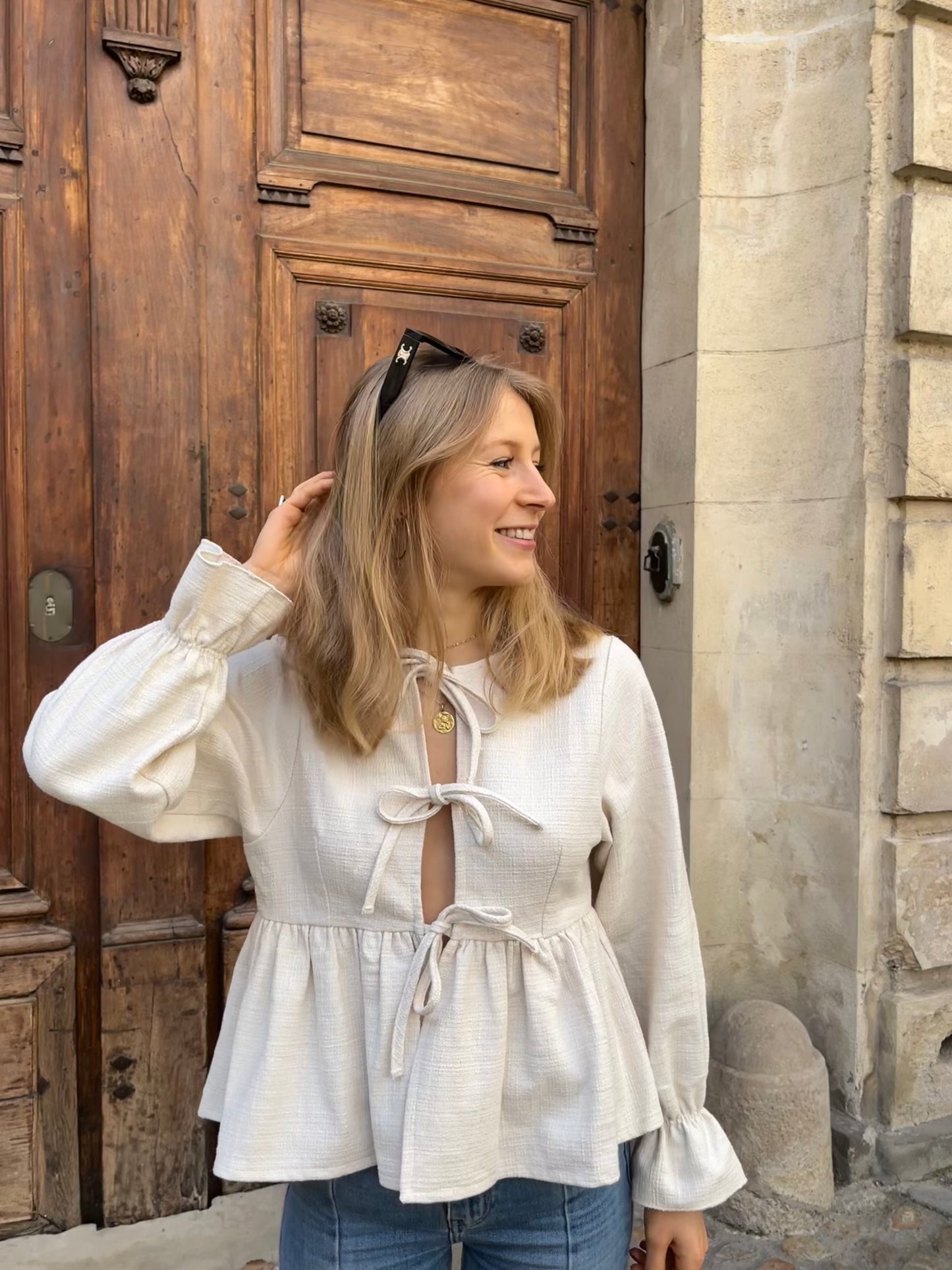 Blouse LUMINEUSE - Jacquard blanc cassé