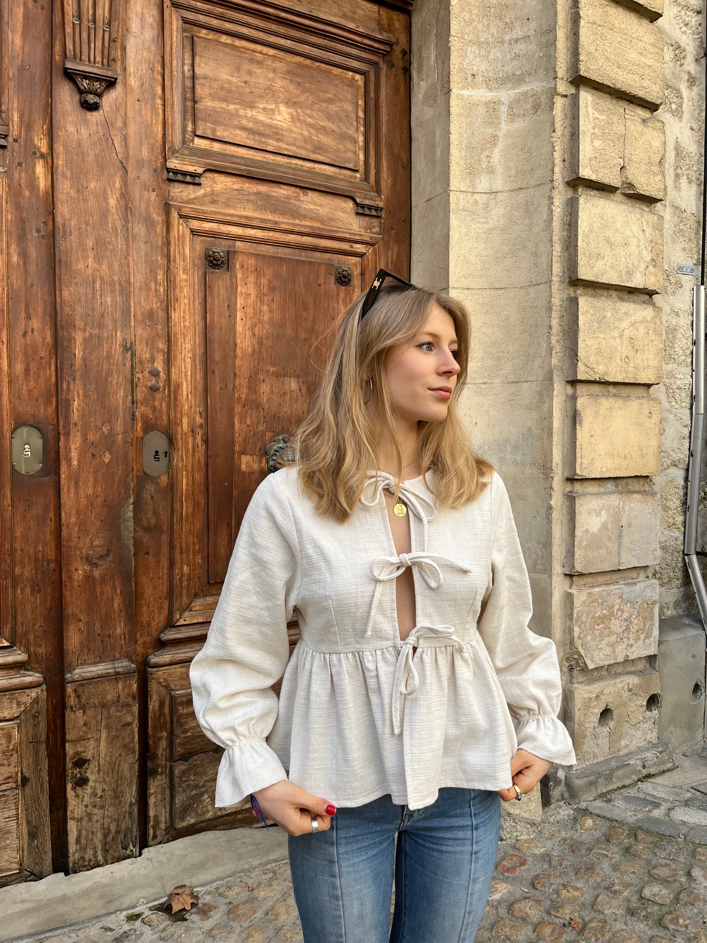 Blouse LUMINEUSE - Jacquard blanc cassé