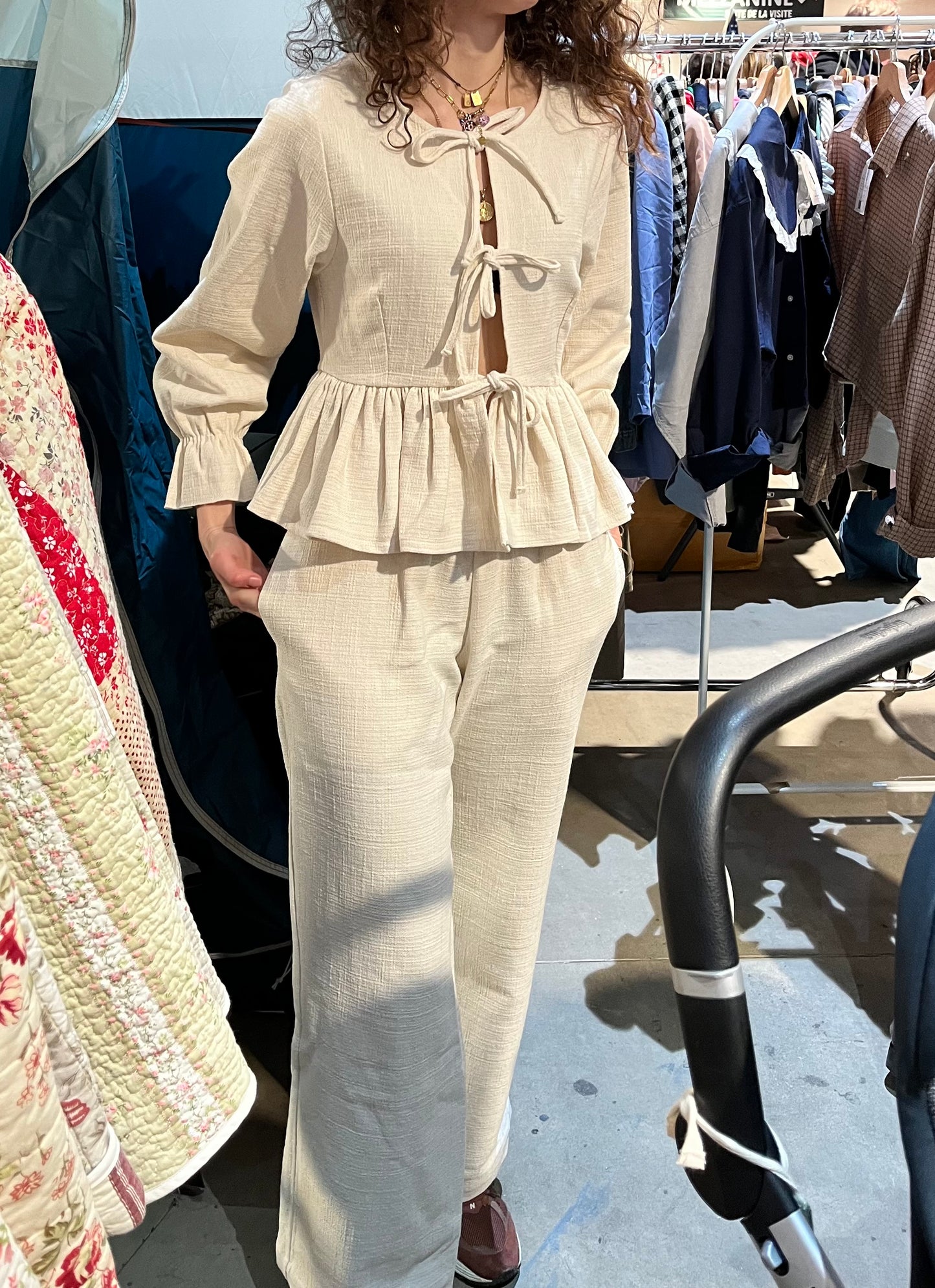 Pantalon INTEMPORELLE - Jacquard blanc cassé