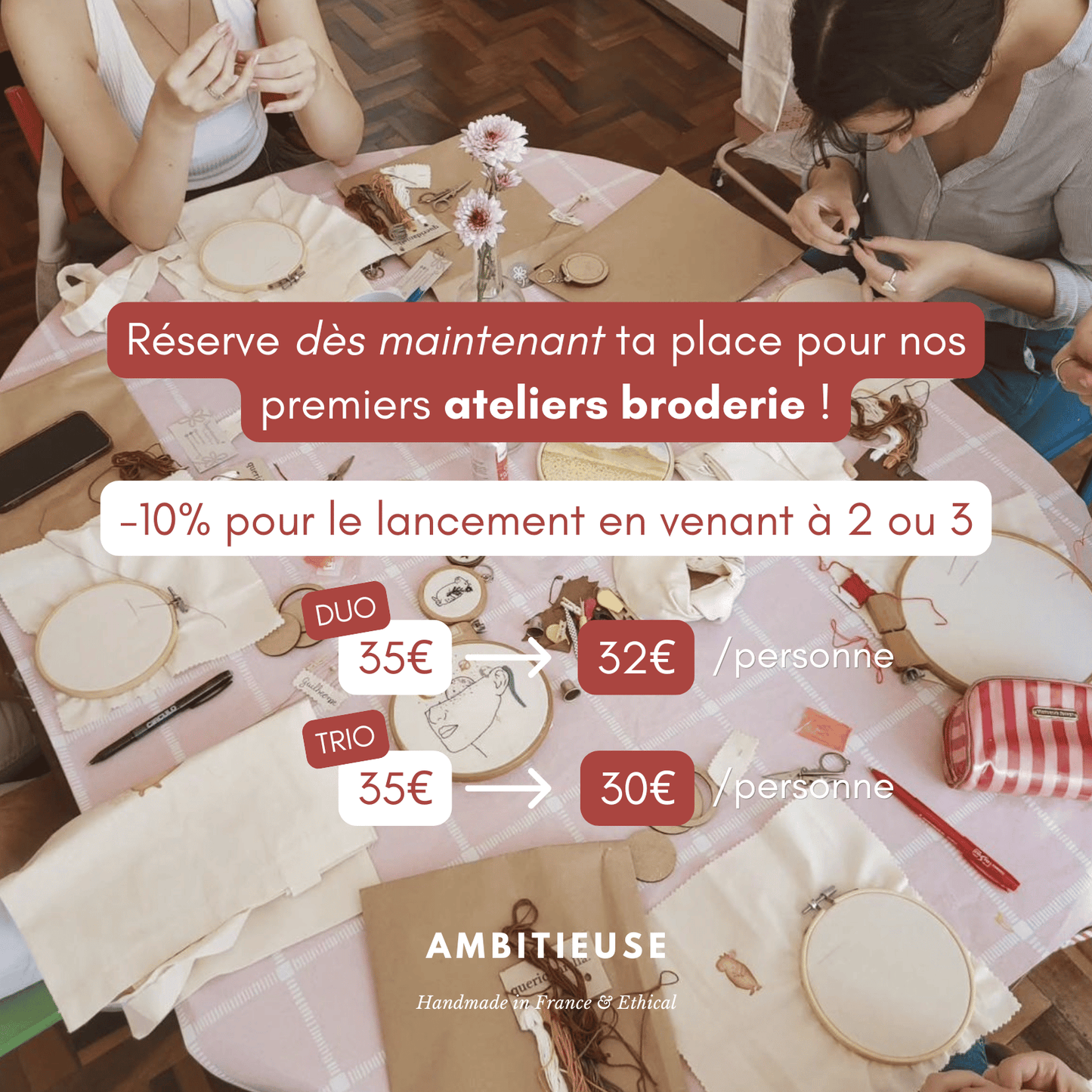 Atelier Broderie Strasbourg - Créez votre pièce unique en 1h30
