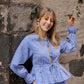 Blouse LUMINEUSE - Vichy bleu marine