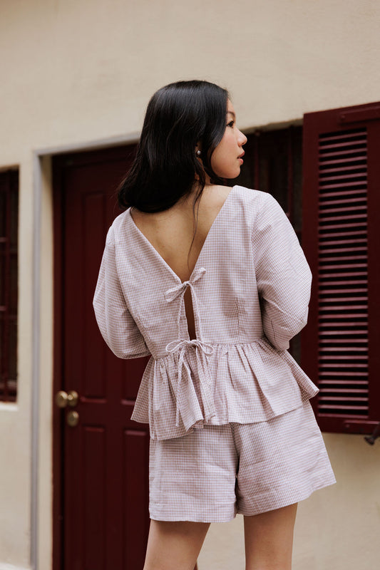 Blouse LUMINEUSE - Vichy sable
