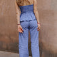 Pantalon INTEMPORELLE - Rayé rose