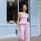 Pantalon INTEMPORELLE - Rayé rose