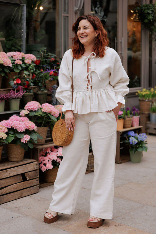 Pantalon INTEMPORELLE - Jacquard blanc cassé