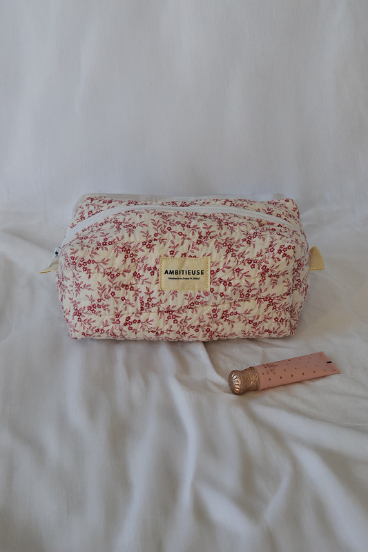 Trousse VOYAGEUSE - Fleurie rose